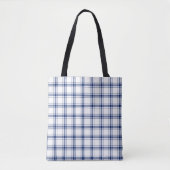 Blaue und weiße Nautikplaid Tasche (Vorderseite)