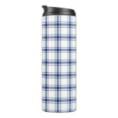Blaue und weiße Nautikplaid Thermosbecher (Nach rechts gedreht)
