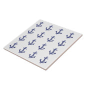 Blaue und weiße nautische Anker Keramik Fliese (Seite)