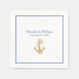 Blaue und weiße Nautische Hochzeit Serviette