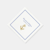 Blaue und weiße Nautische Hochzeit Serviette (Ecke)