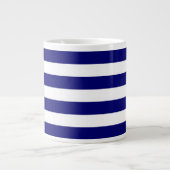 Blaue und weiße nautischstreifen Jumbo-Tasse (Vorderseite)