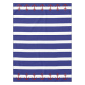 Blaue und weiße nautischstreifen mit roten Ankern Tischdecke (Vorderseite)
