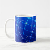 Blaue und weiße Netzwerkverbindungen Kaffeetasse (Links)