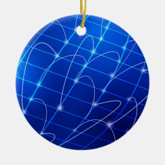 Blaue und weiße Netzwerkverbindungen Keramik Ornament (Vorne)