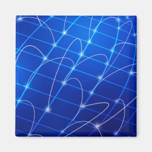 Blaue und weiße Netzwerkverbindungen Magnet