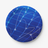Blaue und weiße Netzwerkverbindungen Pappteller (Vorderseite)