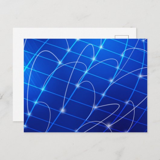 Blaue und weiße Netzwerkverbindungen Postkarte (Vorne/Hinten)