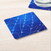 Blaue und weiße Netzwerkverbindungen Rechteckiger Pappuntersetzer (angewinkelt)