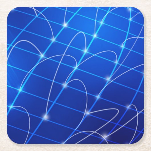 Blaue und weiße Netzwerkverbindungen Rechteckiger Pappuntersetzer (Vorderseite)