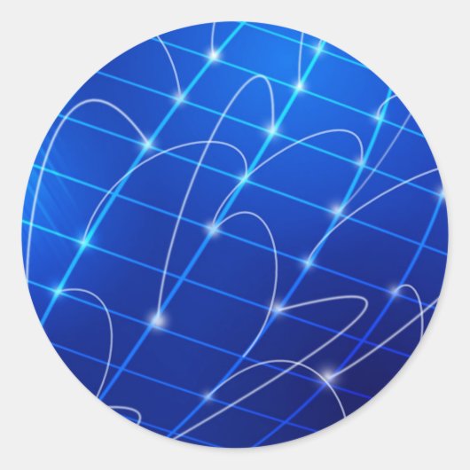 Blaue und weiße Netzwerkverbindungen Runder Aufkleber (Vorderseite)