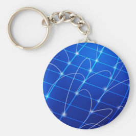 Blaue und weiße Netzwerkverbindungen Schlüsselanhänger