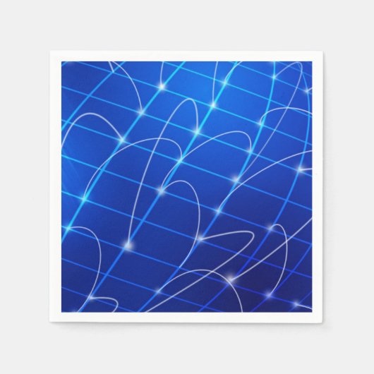 Blaue und weiße Netzwerkverbindungen Serviette (Vorderseite)