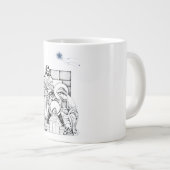 Blaue und weiße originelle Geburt Jumbo-Tasse (Vorderseite Rechts)