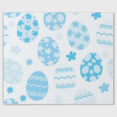 Blaue und weiße Ostereier Geschenkpapier (Flach)