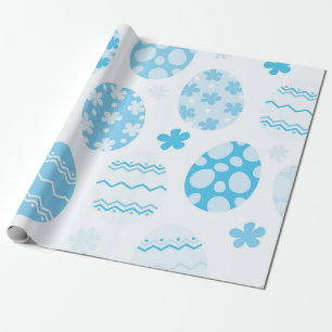 Blaue und weiße Ostereier Geschenkpapier