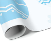 Blaue und weiße Ostereier Geschenkpapier (Rolleneckpunkt)