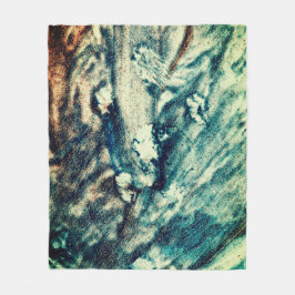 Blaue und weiße Ozeanwellen Fleecedecke