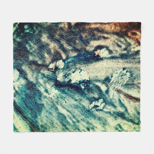 Blaue und weiße Ozeanwellen Fleecedecke (Vorderseite (Horizontal))