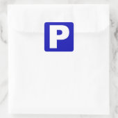 Blaue und weiße Parkkennzeichnung Quadratischer Aufkleber (Tasche)