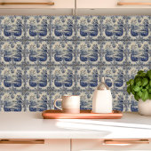 Blaue und weiße Pastorale Landschaft Fliese