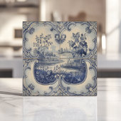 Blaue und weiße Pastorale Landschaft Fliese