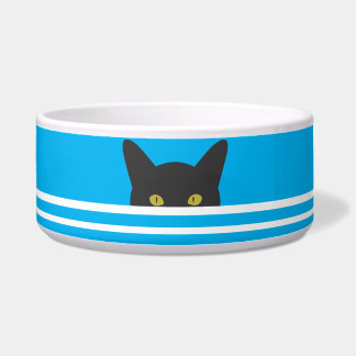 Blaue und weiße Peekkatze Napf