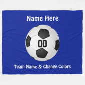Blaue und weiße personalisierte Fußballthrow-Decke Fleecedecke (Vorderseite (Horizontal))
