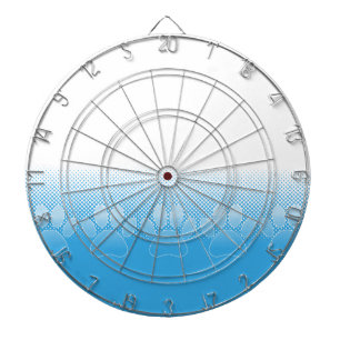 Blaue und weiße Pfeifen mit Zeitungspapier-Hinterg Dartscheibe