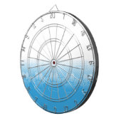 Blaue und weiße Pfeifen mit Zeitungspapier-Hinterg Dartscheibe (Vorderseite rechts)