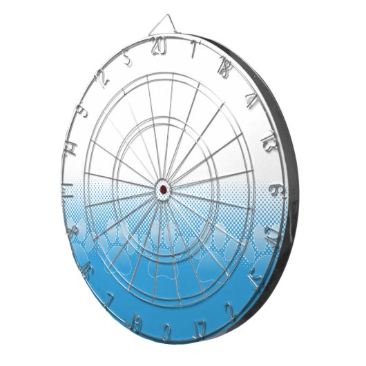 Blaue und weiße Pfeifen mit Zeitungspapier-Hinterg Dartscheibe (Vorderseite rechts)