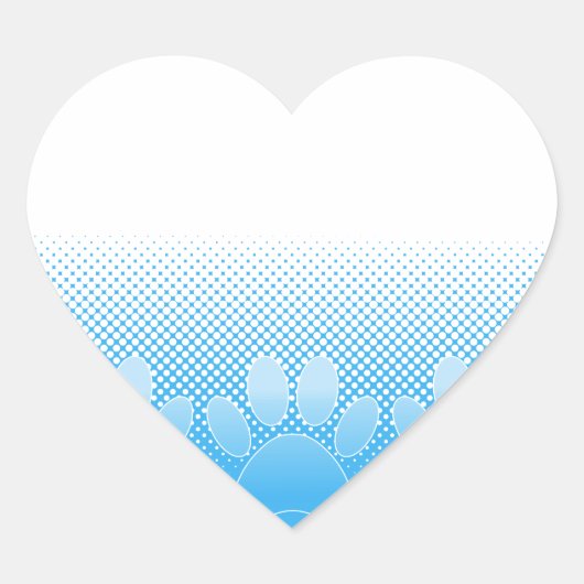 Blaue und weiße Pfeifen mit Zeitungspapier-Hinterg Herz-Aufkleber (Vorderseite)