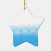 Blaue und weiße Pfeifen mit Zeitungspapier-Hinterg Keramik Ornament (Links)