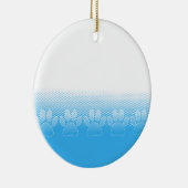 Blaue und weiße Pfeifen mit Zeitungspapier-Hinterg Keramikornament (Rechts)