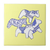 Blaue und weiße Pferde Fliese (Vorderseite)