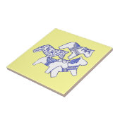 Blaue und weiße Pferde Fliese (Seite)