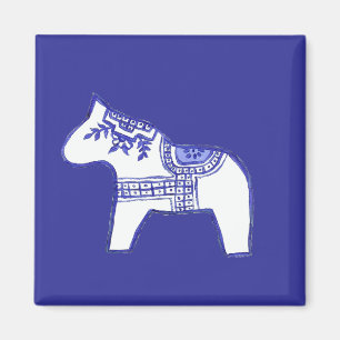 Blaue und weiße Pferde Magnet