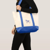 Blaue und weiße Pferdebeutel Tragetasche (Vorderseite (Produkt))