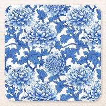 Blaue und Weiße Pfingstrose Chinoiserie Blumen