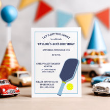 Blaue und weiße Pickleball-Geburtstagsfeier