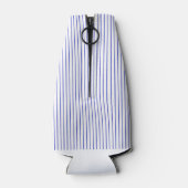 Blaue und weiße Pinstriche Dose oder Flasche Coole Flaschenkühler (Rückseite)