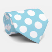 Blaue und weiße Polka-Punkt-Krawatte Krawatte (Gerollt)