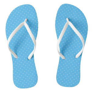 blaue und weiße Polka-Punkte Badesandalen