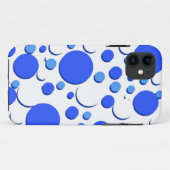 Blaue und weiße Polka-Punkte Case-Mate iPhone Hülle (Rückseite (Horizontal))