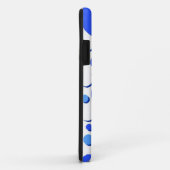 Blaue und weiße Polka-Punkte Case-Mate iPhone Hülle (Hinten/Rechts)