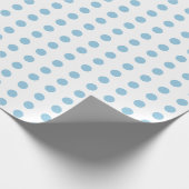 Blaue und weiße Polka-Punkte gepunktetes Muster Geschenkpapier (Ecke)