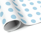 Blaue und weiße Polka-Punkte gepunktetes Muster Geschenkpapier (Rolleneckpunkt)