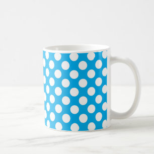 Blaue und weiße Polka-Punktmuster Kaffeetasse