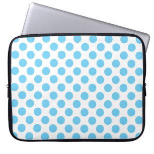 Blaue und weiße Polka-Punktmuster Laptopschutzhülle