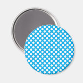 Blaue und weiße Polka-Punktmuster Magnet (Vorderseite/Rückseite)
